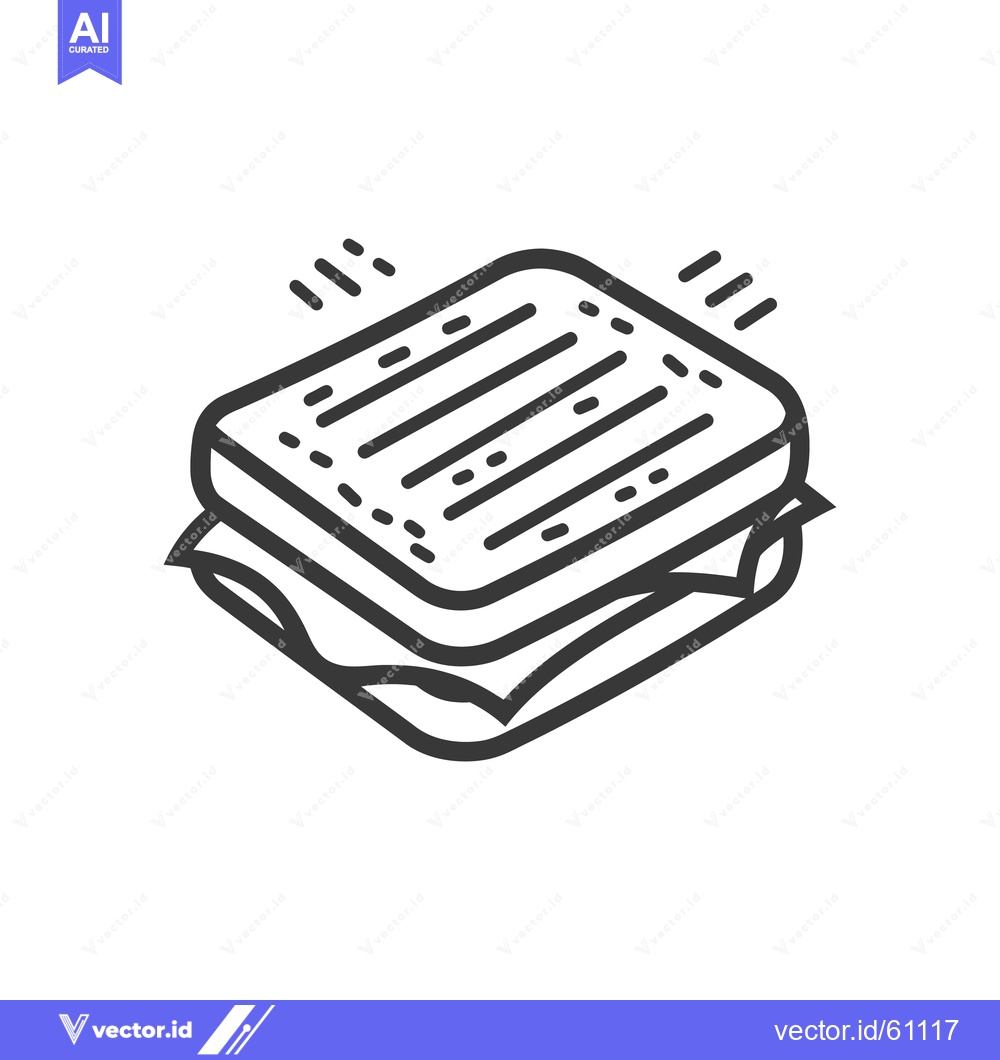 Premium Vector of A simple graphic illustration of a toasted sandwich on a white backgro