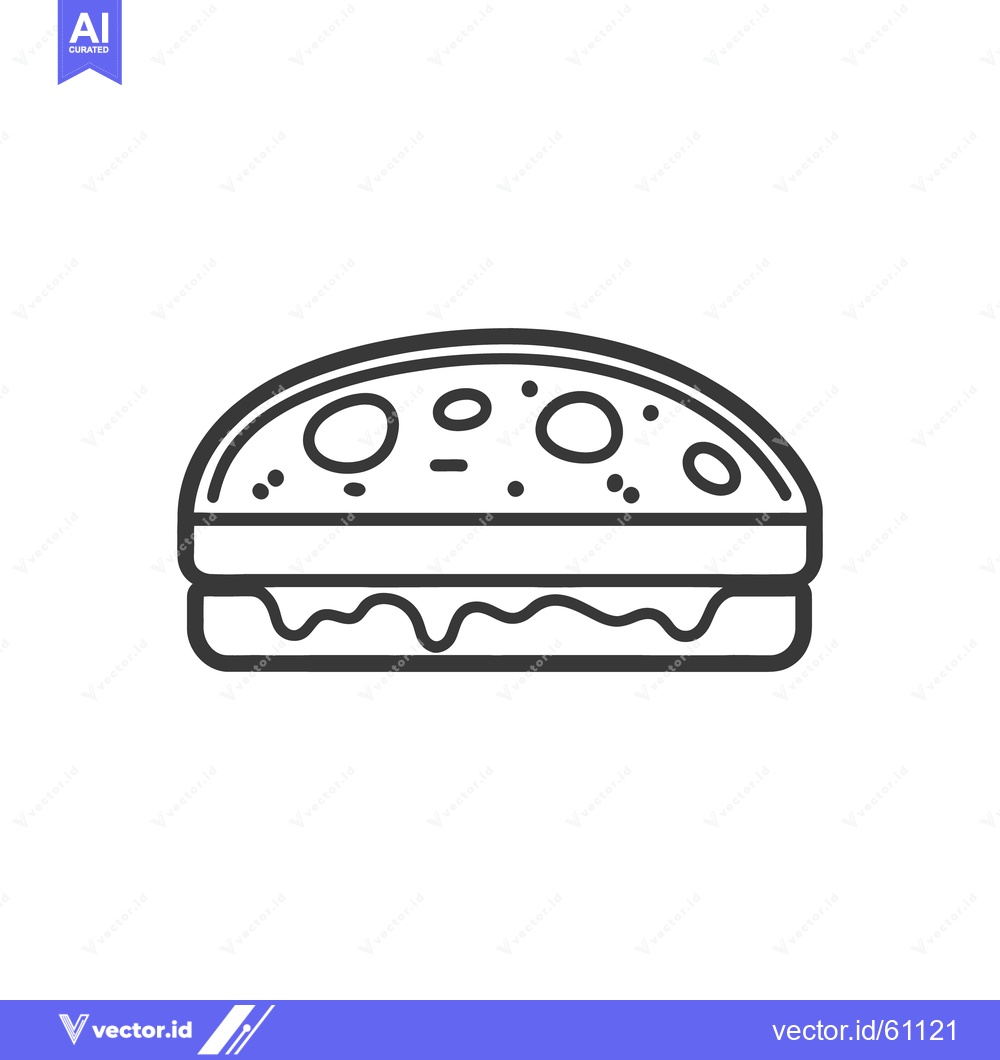 Premium Vector of Simple graphic depiction of a stacked sandwich or burger