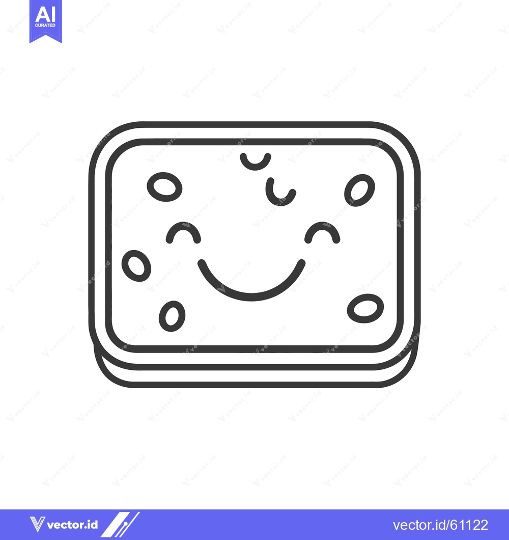 Premium Vector of An illustrated smiling cheese block with a playful cartoon expression