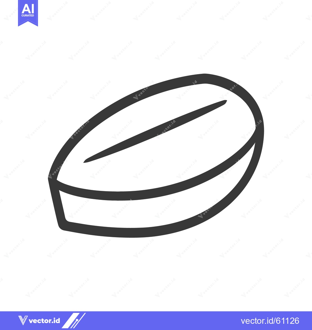 Premium Vector dari A black and white line drawing depicting a flat oval object