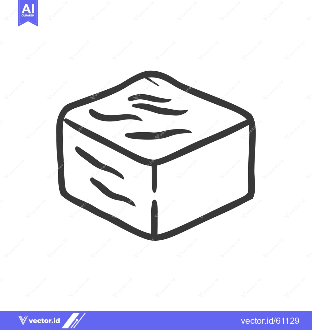 Premium Vector dari A simple illustration of a cube shaped food item