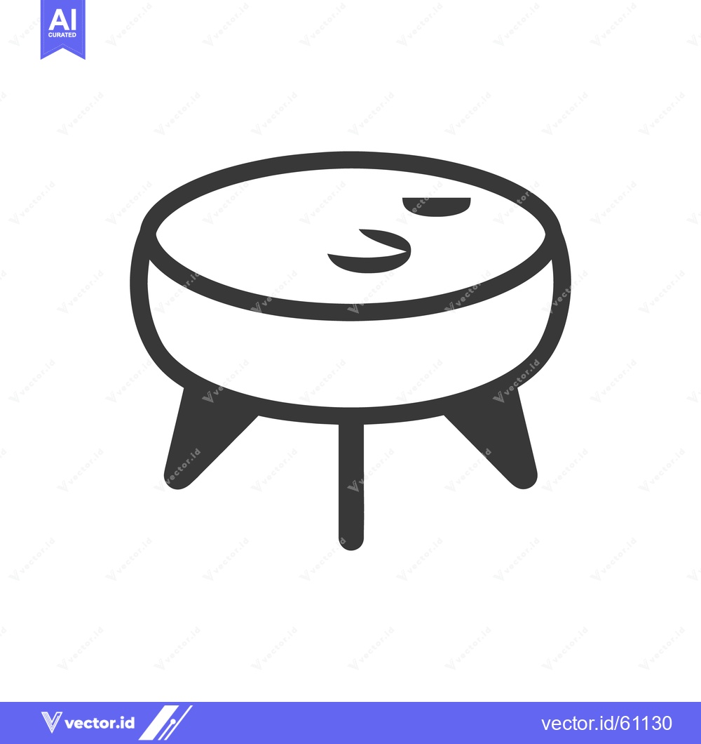 Premium Vector dari A simple illustrated drawing of a small three legged table