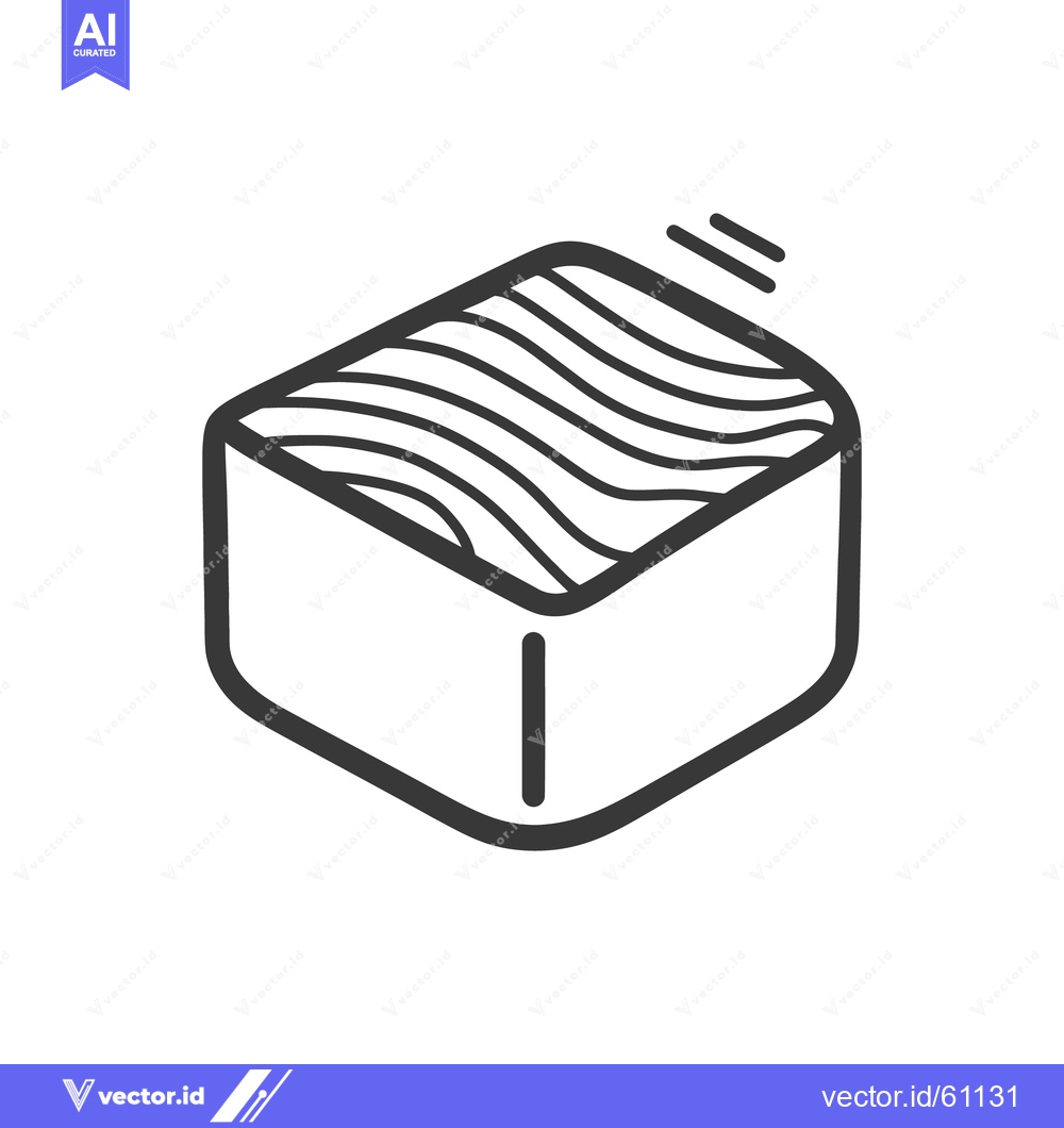 Premium Vector dari An outlined image of a block with wavy lines on top