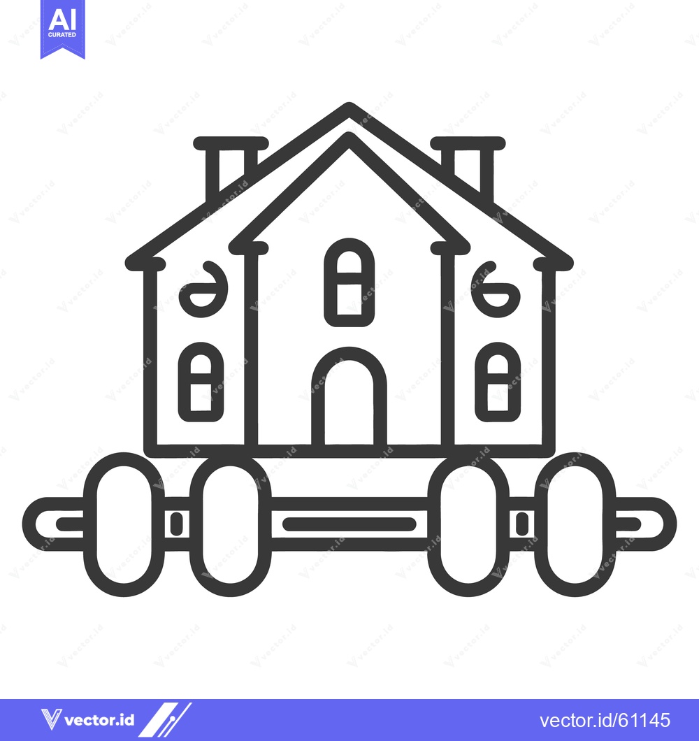 Premium Vector dari Black and white illustration of a house and vehicle carriage