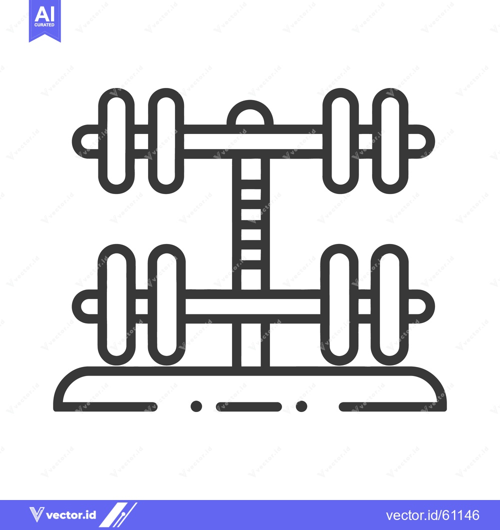 Premium Vector of Dumbbells Arranged Neatly on a Weight Rack in Black and White