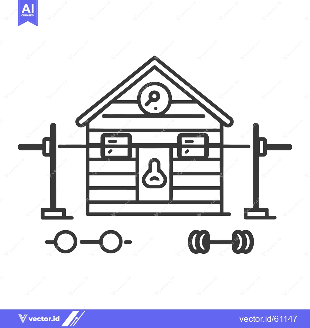 Premium Vector of A simplistic icon of a home gym and workout equipment