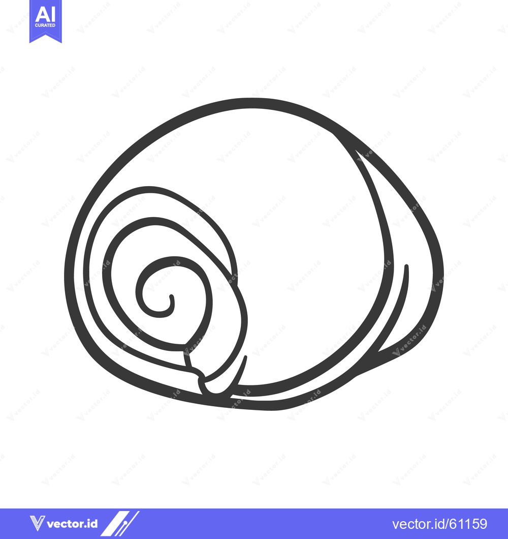 Premium Vector dari This image presents a single seashell in a simplistic drawing