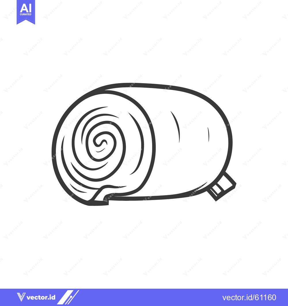 Premium Vector dari A rolled bandage depicted with black lines on white background