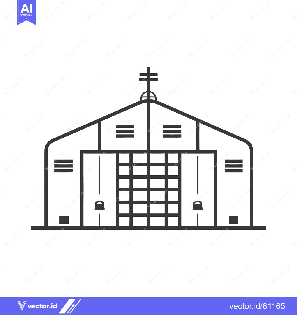 Premium Vector dari Simple black and white illustration of a church building