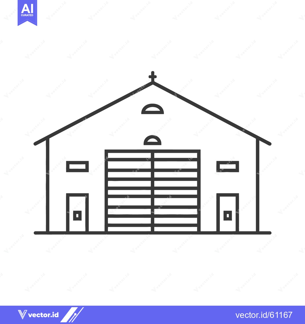 Premium Vector dari A simple linear depiction of a large rectangular building structure