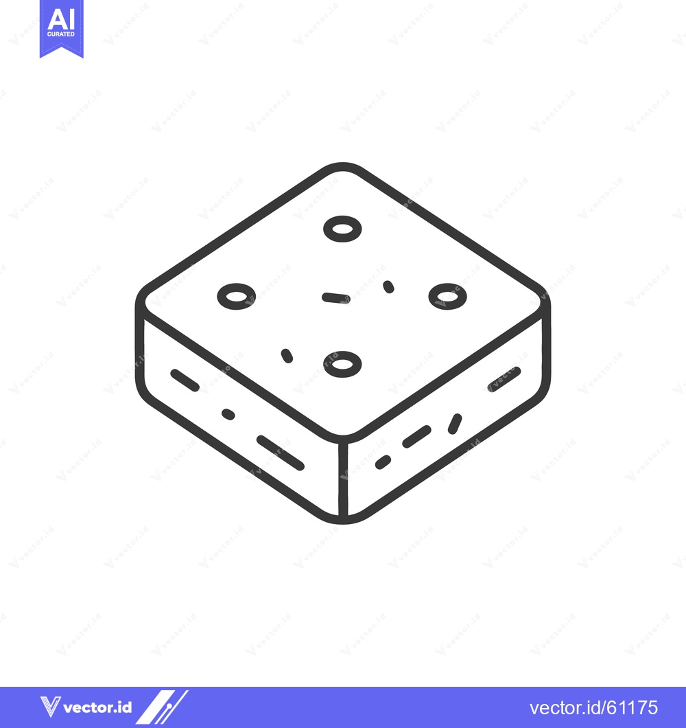 Premium Vector dari A square baked pastry with simple decoration and texture is shown