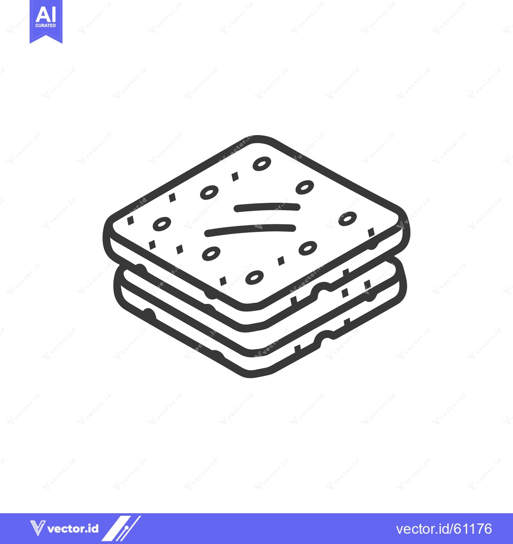 Premium Vector dari Two square crackers stacked together in an illustrative style