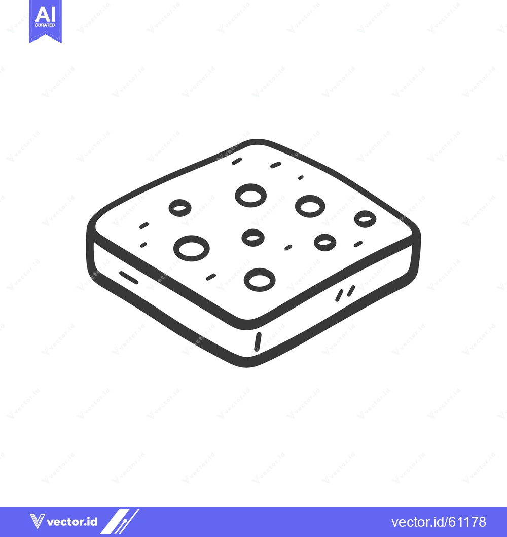 Premium Vector dari A single slice of cheese with several small holes shown