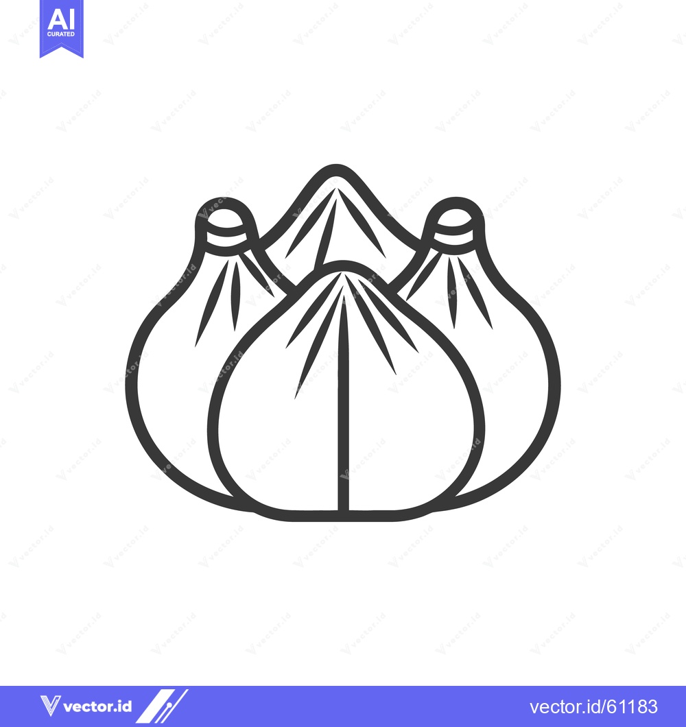Premium Vector of Outline illustration depicting three pieces of savory folded food