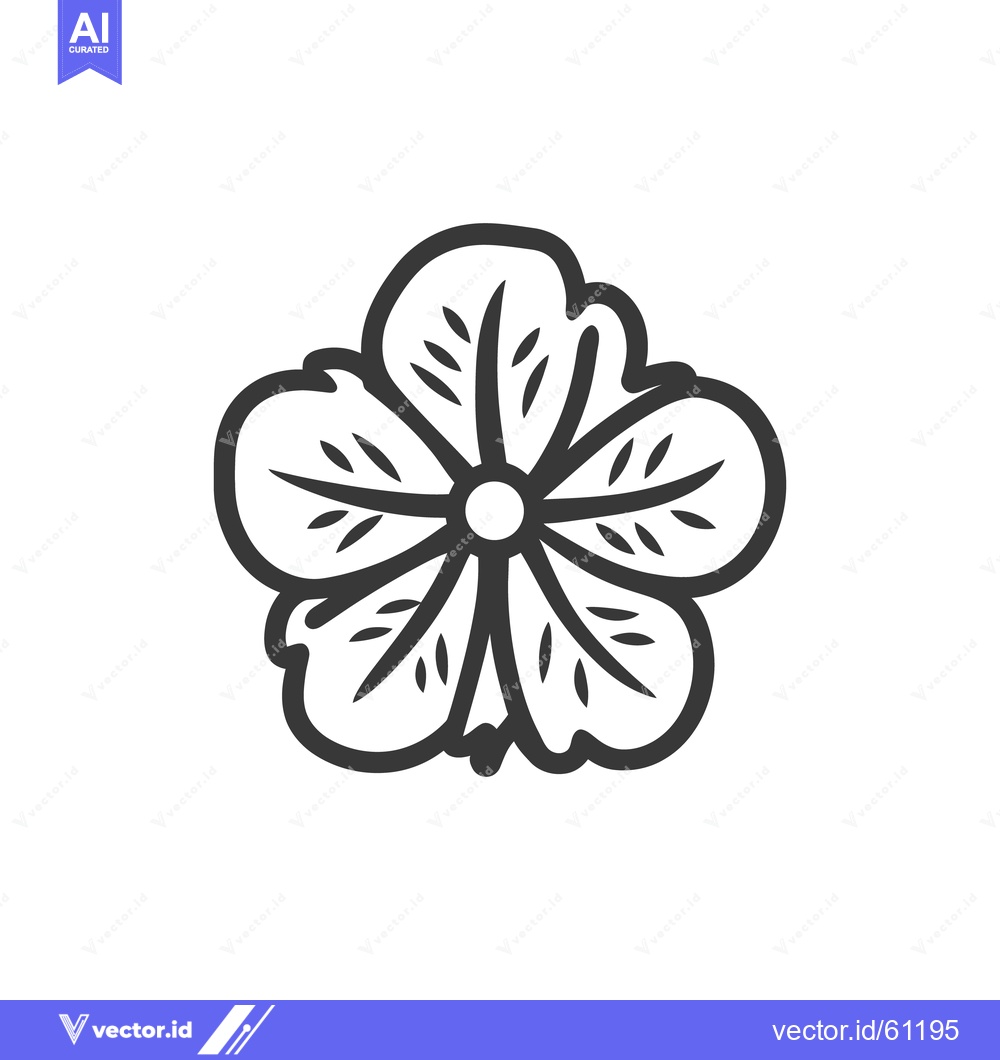 Premium Vector of A simple drawing of a symmetrical five petaled flower