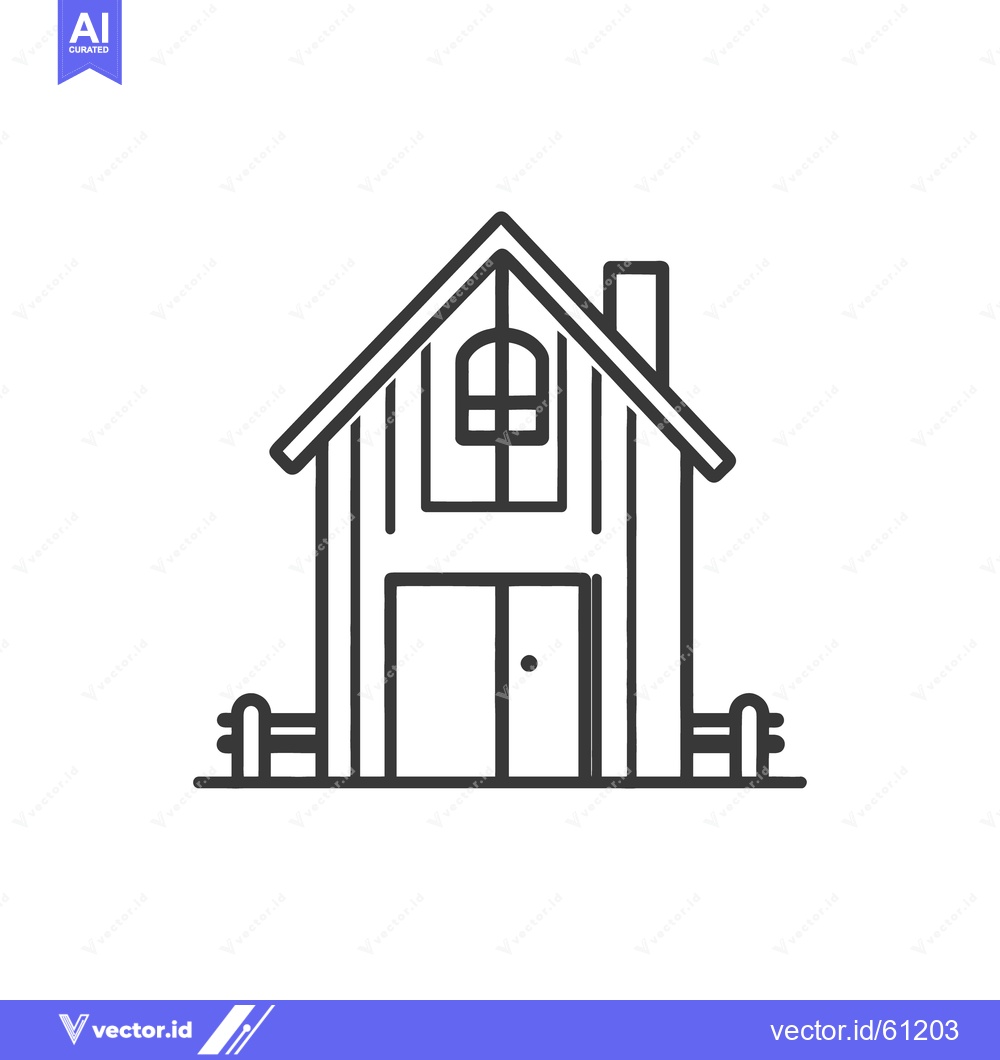 Premium Vector of A simple line drawing of a quaint country building