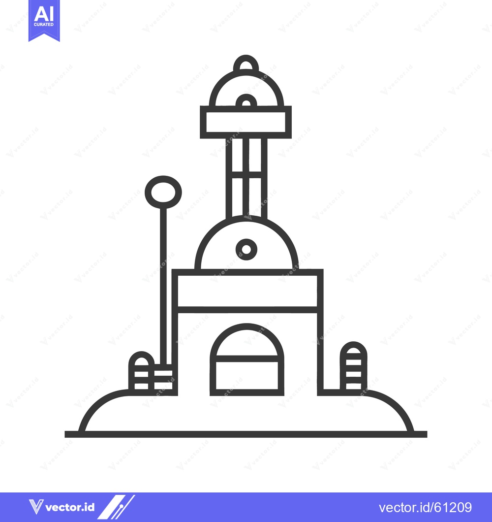 Premium Vector dari A stylized architectural illustration featuring a tower and decorative