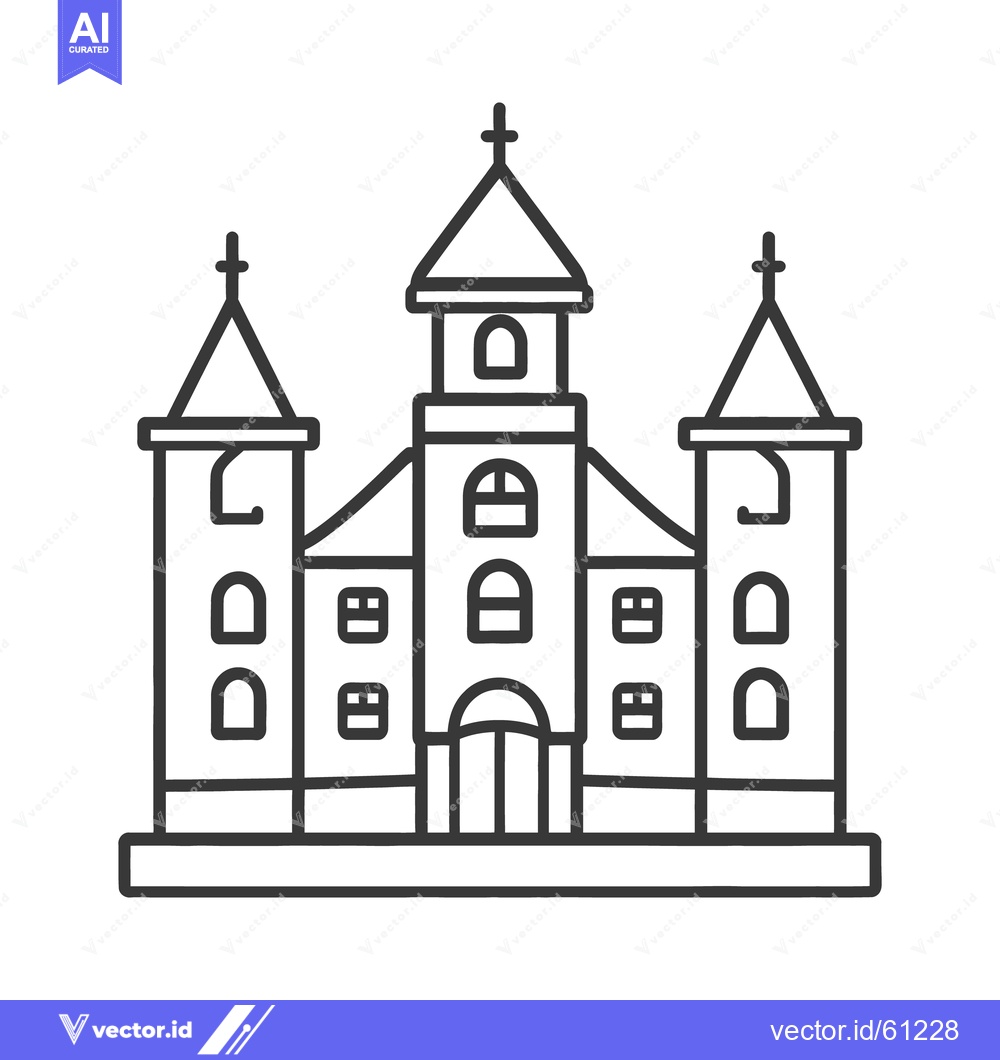 Premium Vector dari A simple line art illustration of a religious building structure