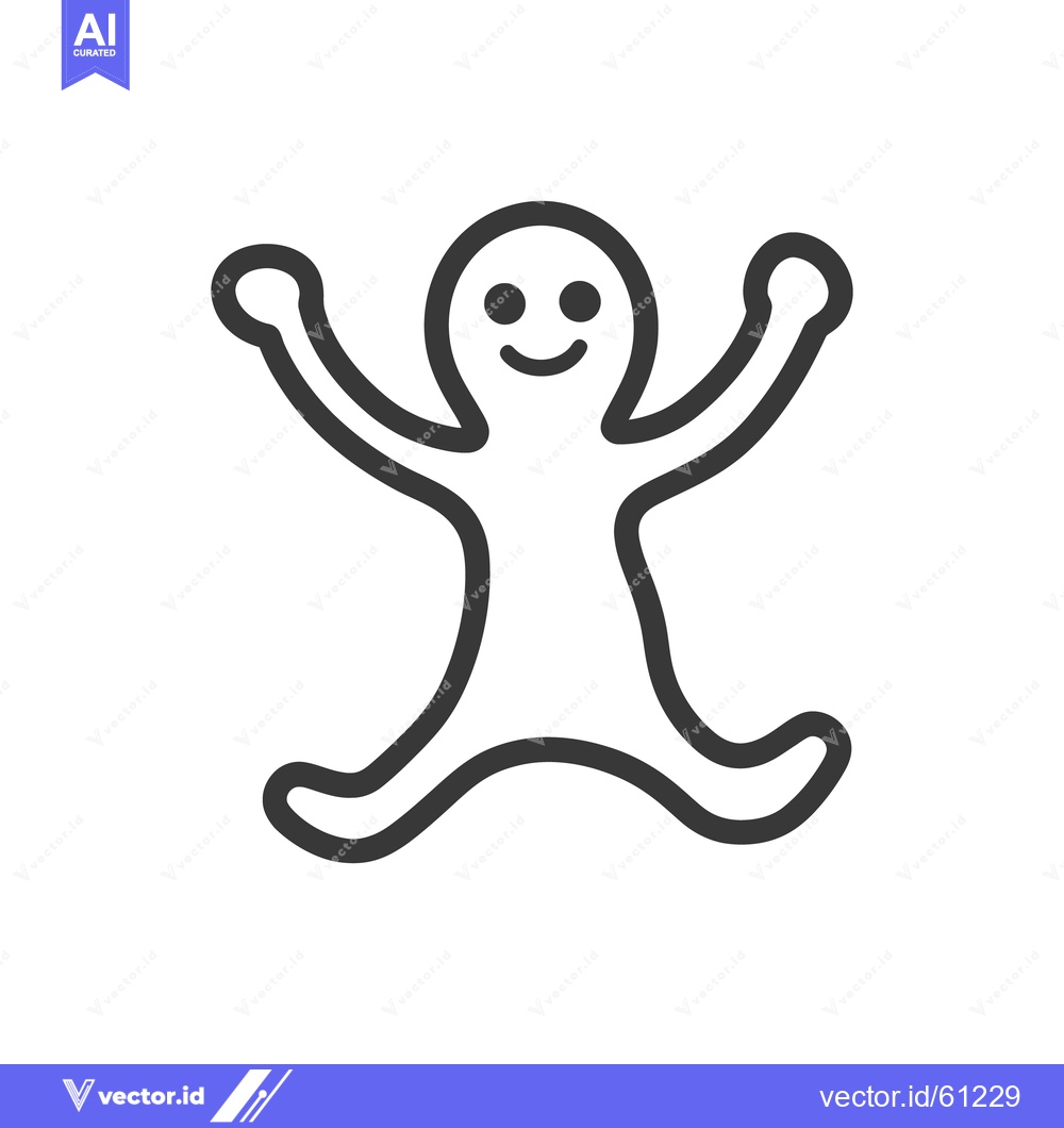 Premium Vector dari A simple outline image of a happy human shaped figure