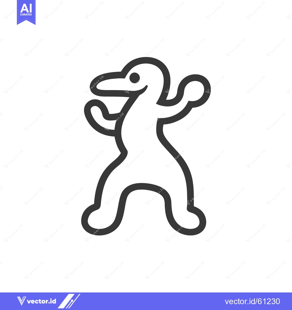 Premium Vector dari A whimsical outline of an anthropomorphic bird character with pose