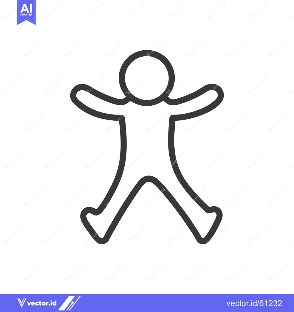Premium Vector of A stylized human figure with arms and legs outstretched