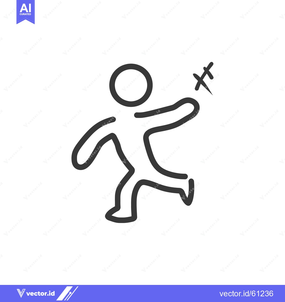 Premium Vector dari Simple outline of a person throwing an object towards the right