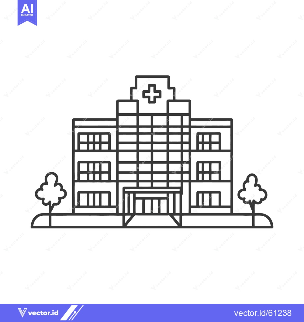 Premium Vector dari A simplified vector illustration of a medical facility building