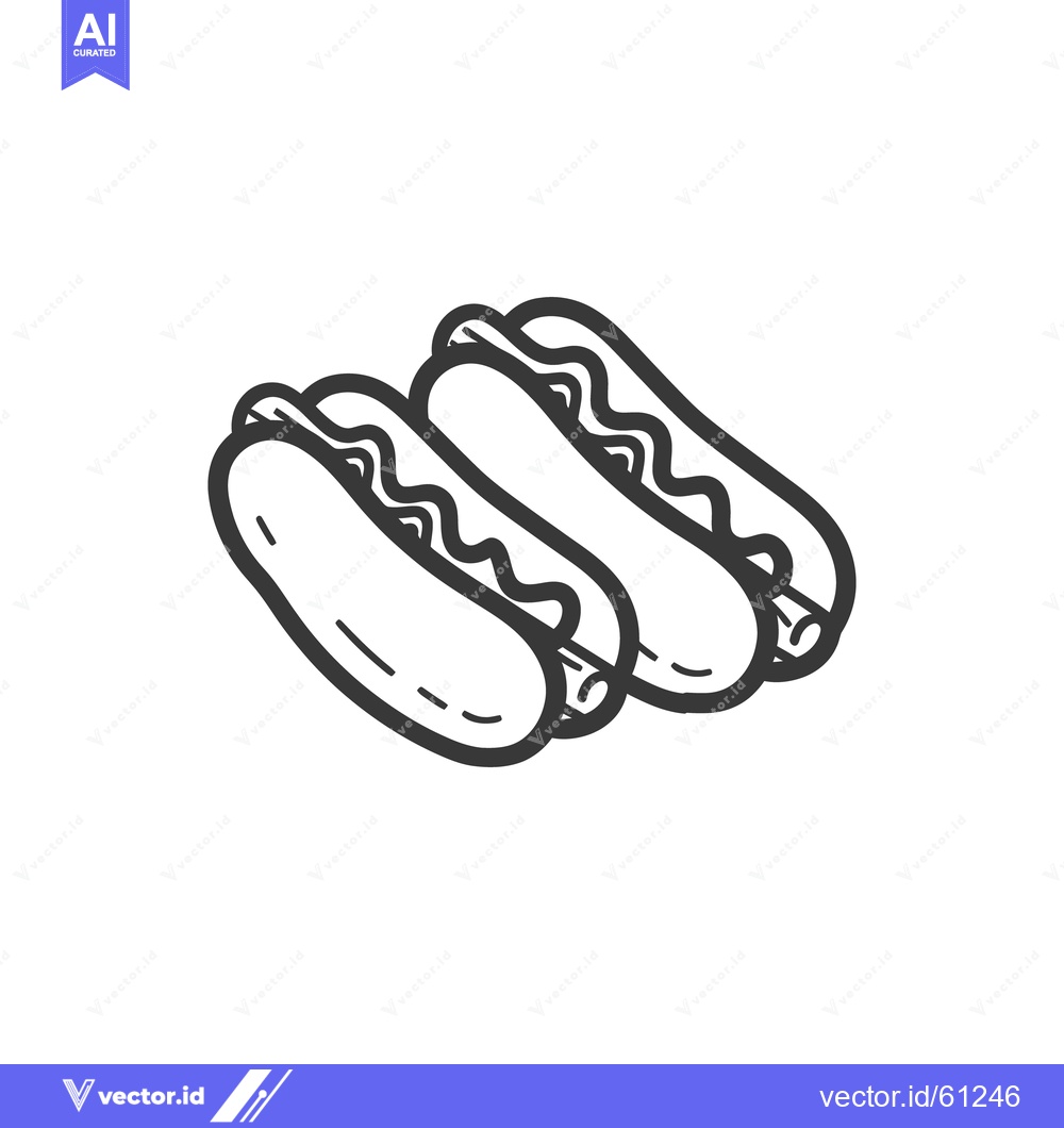 Premium Vector of Three hot dogs with sauce and buns in a simple illustration