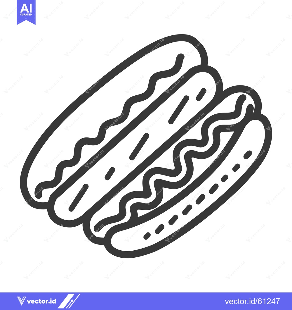 Premium Vector dari Three cooked hot dogs in their respective long buns