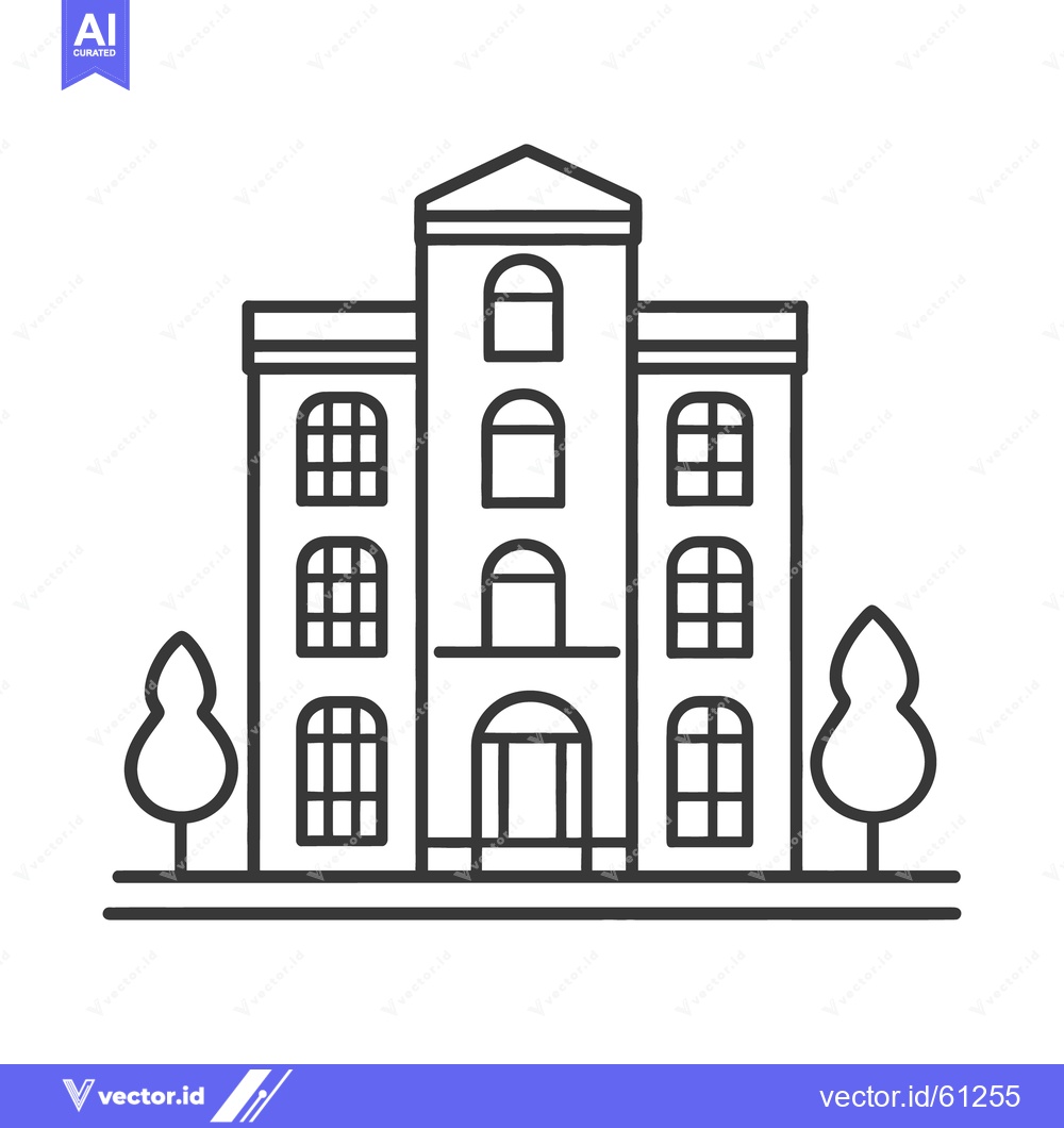 Premium Vector of A detailed outline illustration depicting a grand architectural buildi