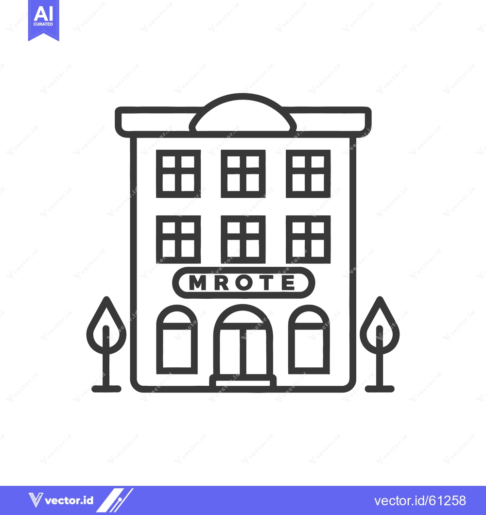 Premium Vector dari A minimalist black and white illustration of an apartment building