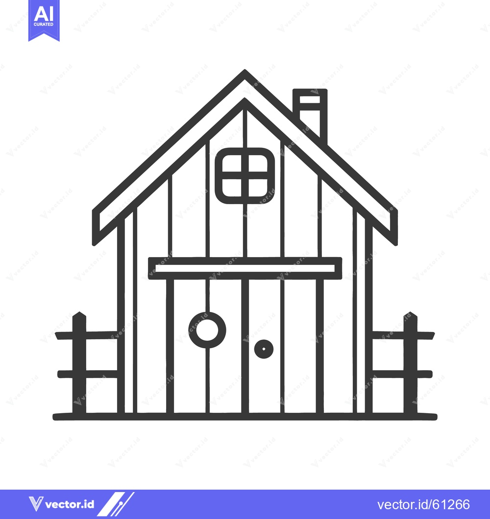 Premium Vector of A simple black and white illustration of a small house