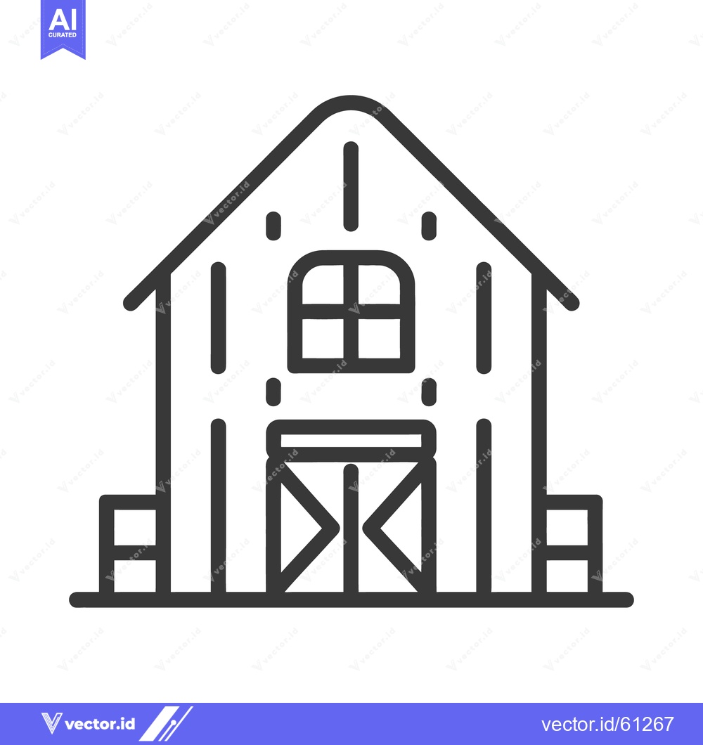 Premium Vector of A simple black line drawing of a farm barn building