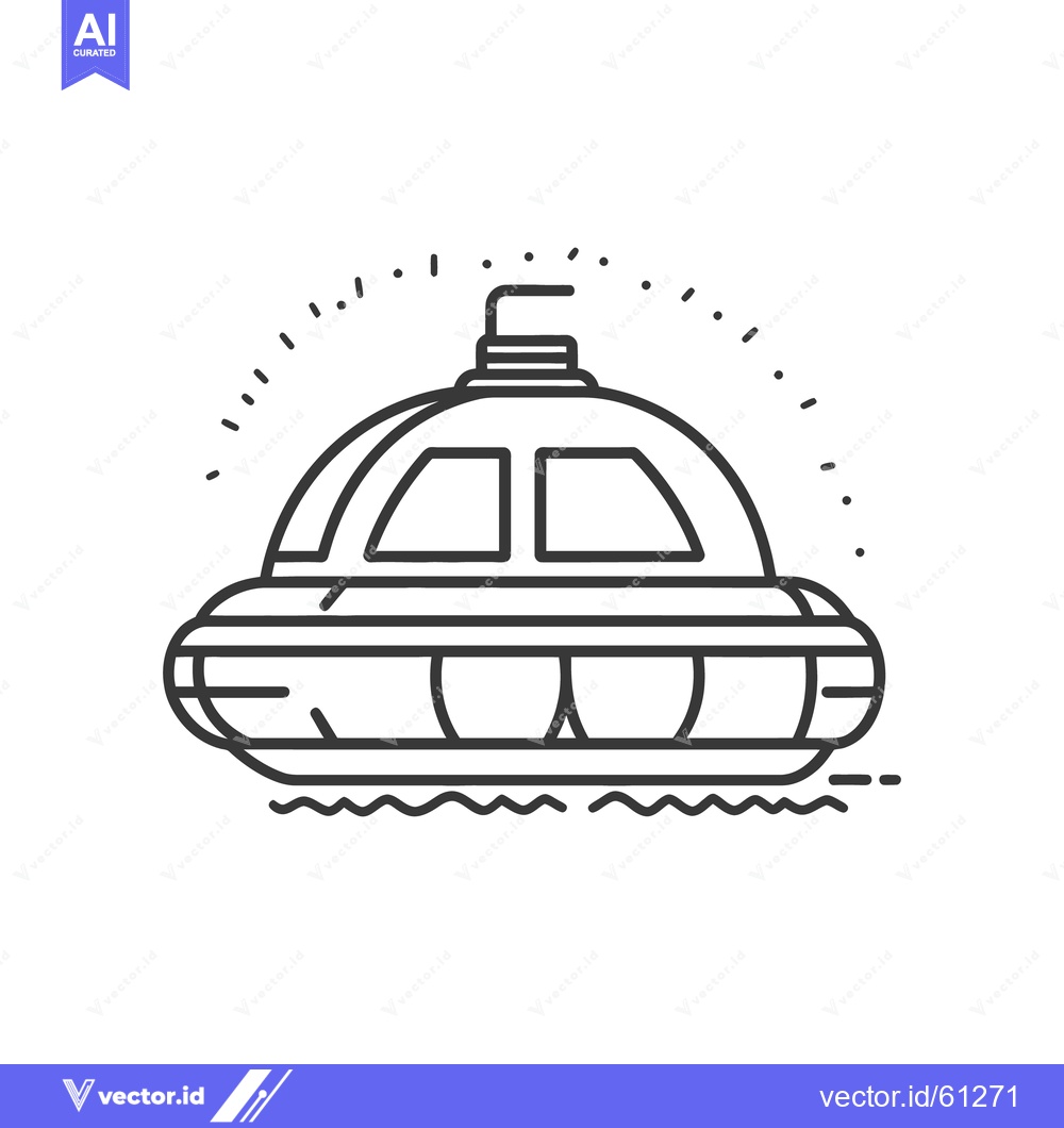 Premium Vector dari An illustrated submarine with a small antenna floating in the water