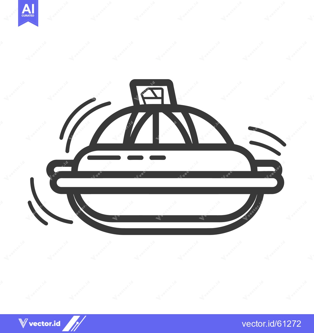 Premium Vector of A stylized illustration of a hovering spaceage aircraft moving