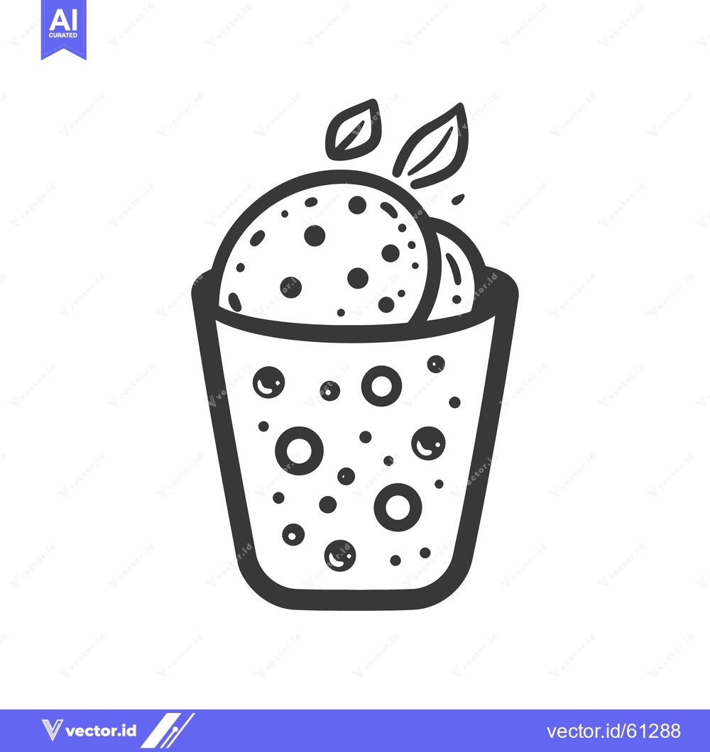 Premium Vector dari A black and white illustration of a cup of treats