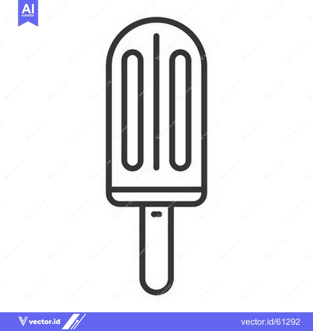 Premium Vector dari An outlined drawing shows a frozen treat on a stick