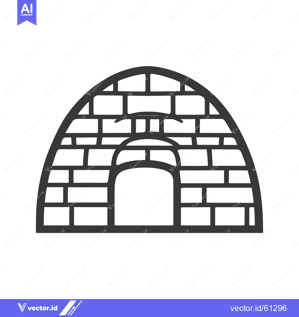 Premium Vector dari Simple black and white drawing of an igloo structure
