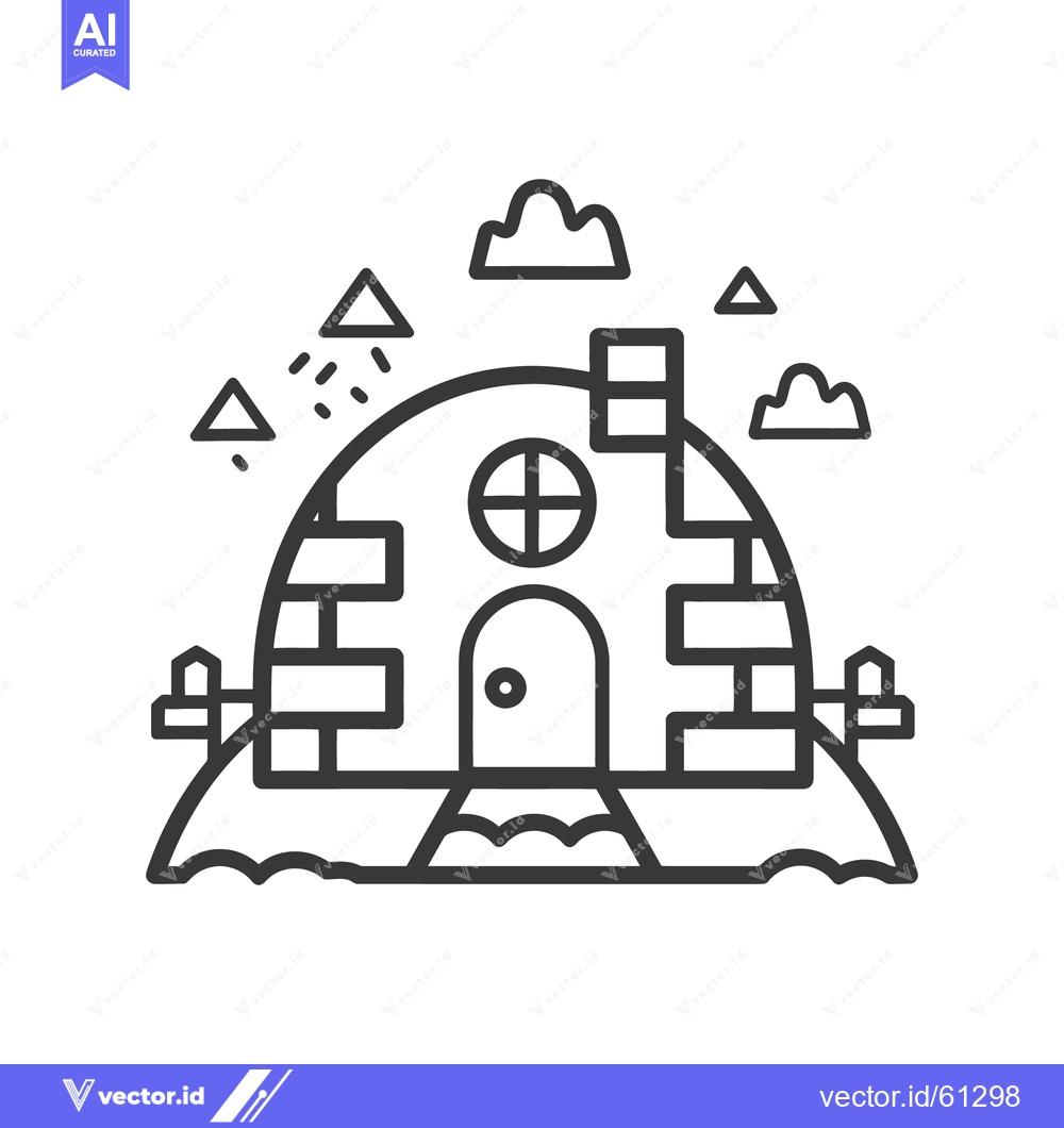 Premium Vector dari A small domed house surrounded by simple decorative elements