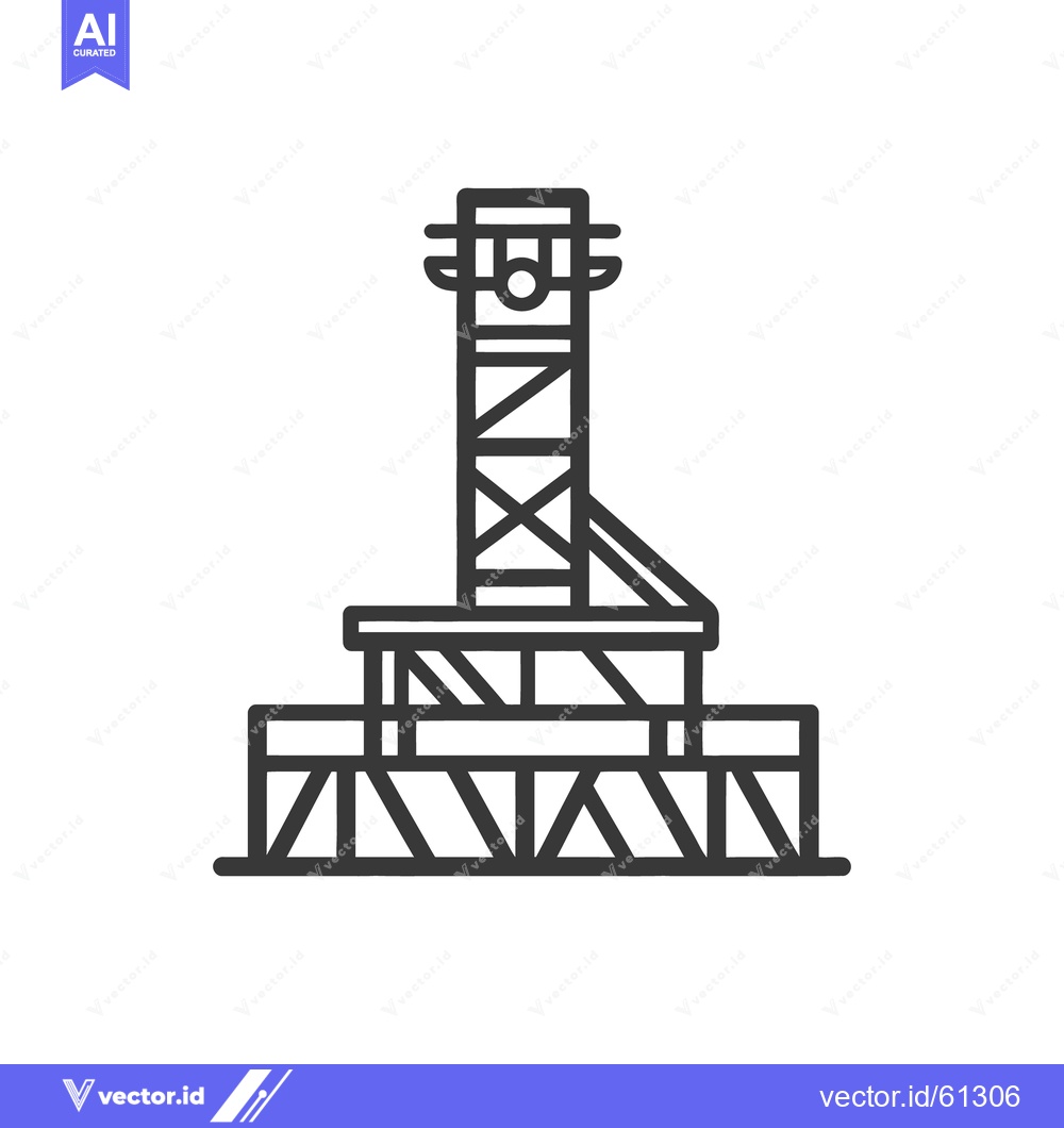 Premium Vector dari A simplified drawing showing an oil rig construction structure