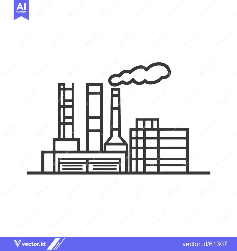 Premium Vector dari An industrial facility with multiple stacks emitting smoke into air