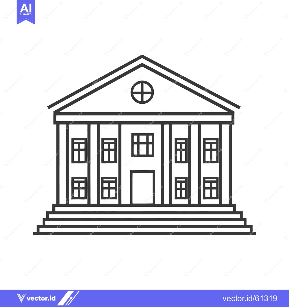 Premium Vector dari A simple black and white outline illustration of a classical building