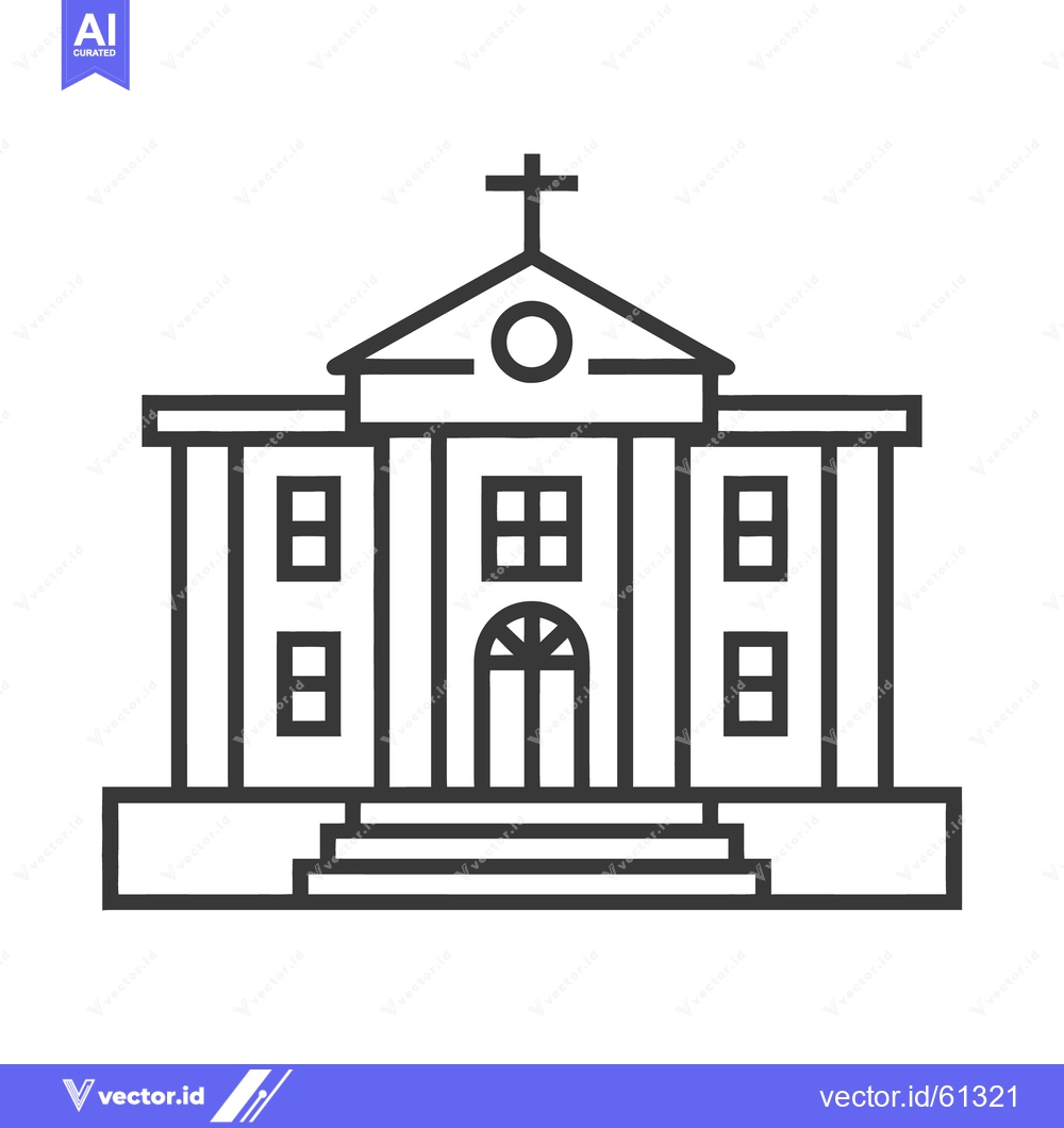 Premium Vector dari Simple Black And White Illustration Depicting A Religious Structure