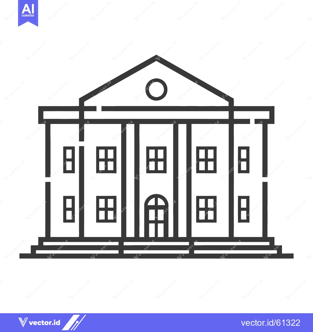 Premium Vector dari A stylized linear illustration of a grand government building