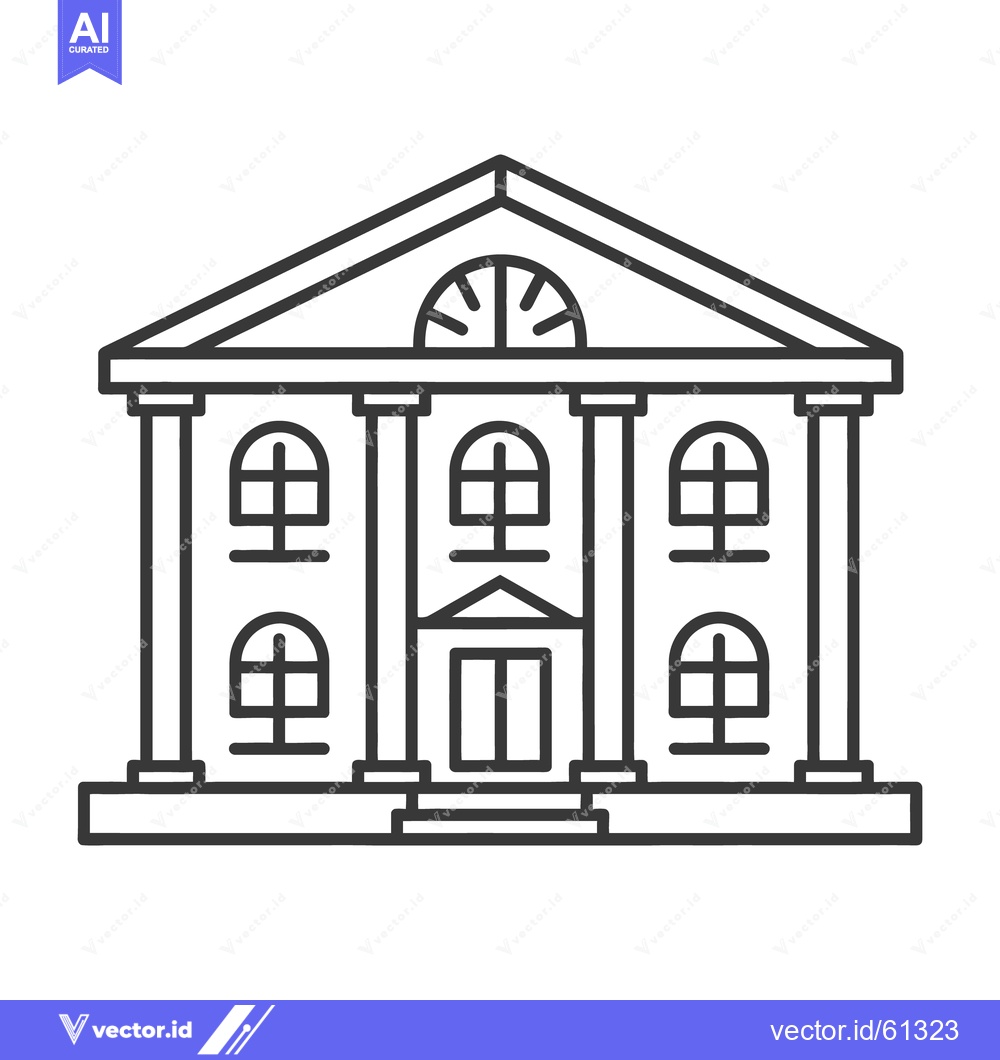 Premium Vector of Simple Vector Illustration Of A Large Building With Pillars