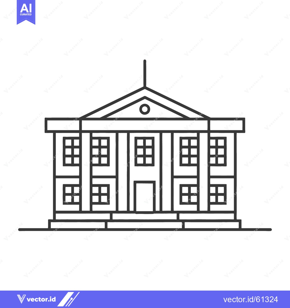 Premium Vector dari Simplified illustration of a classical building with columns and windo