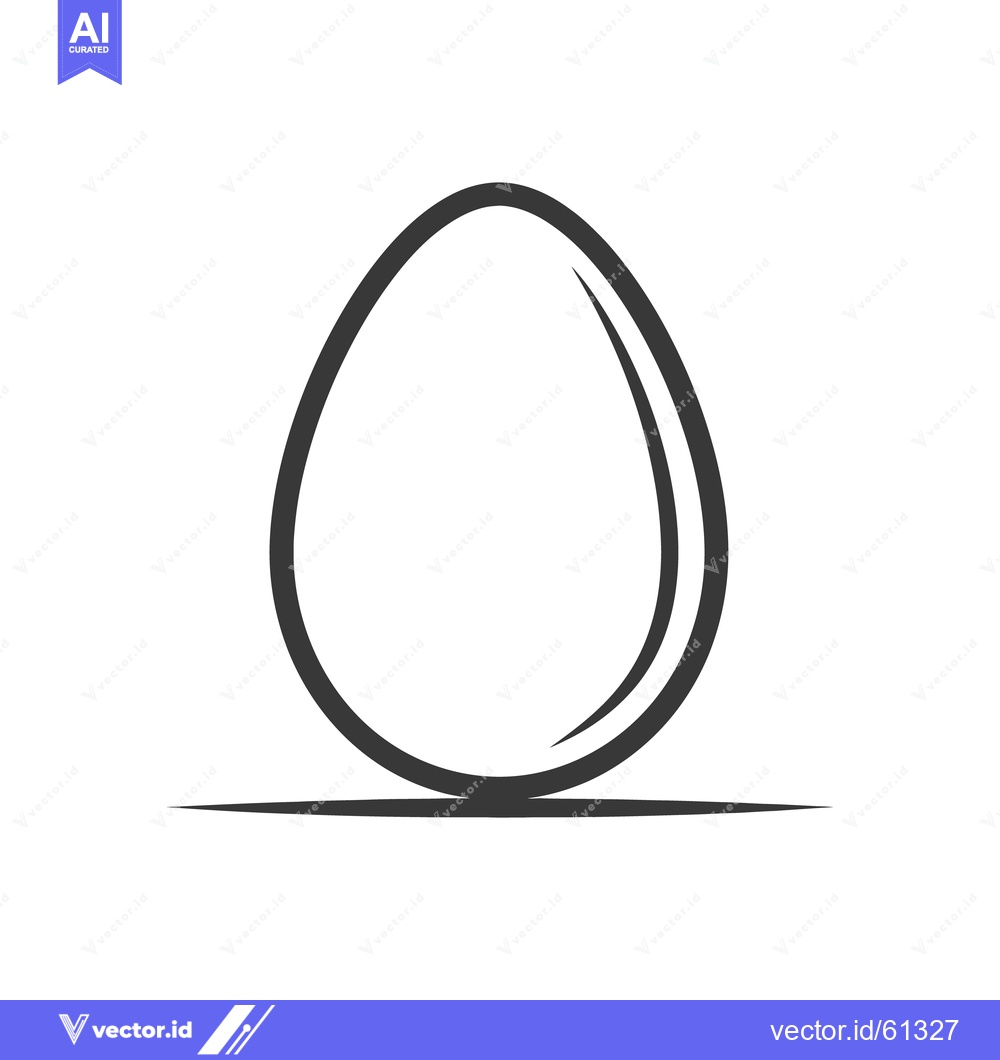 Premium Vector of Simple monochrome illustration of a stylized ovular egg shape