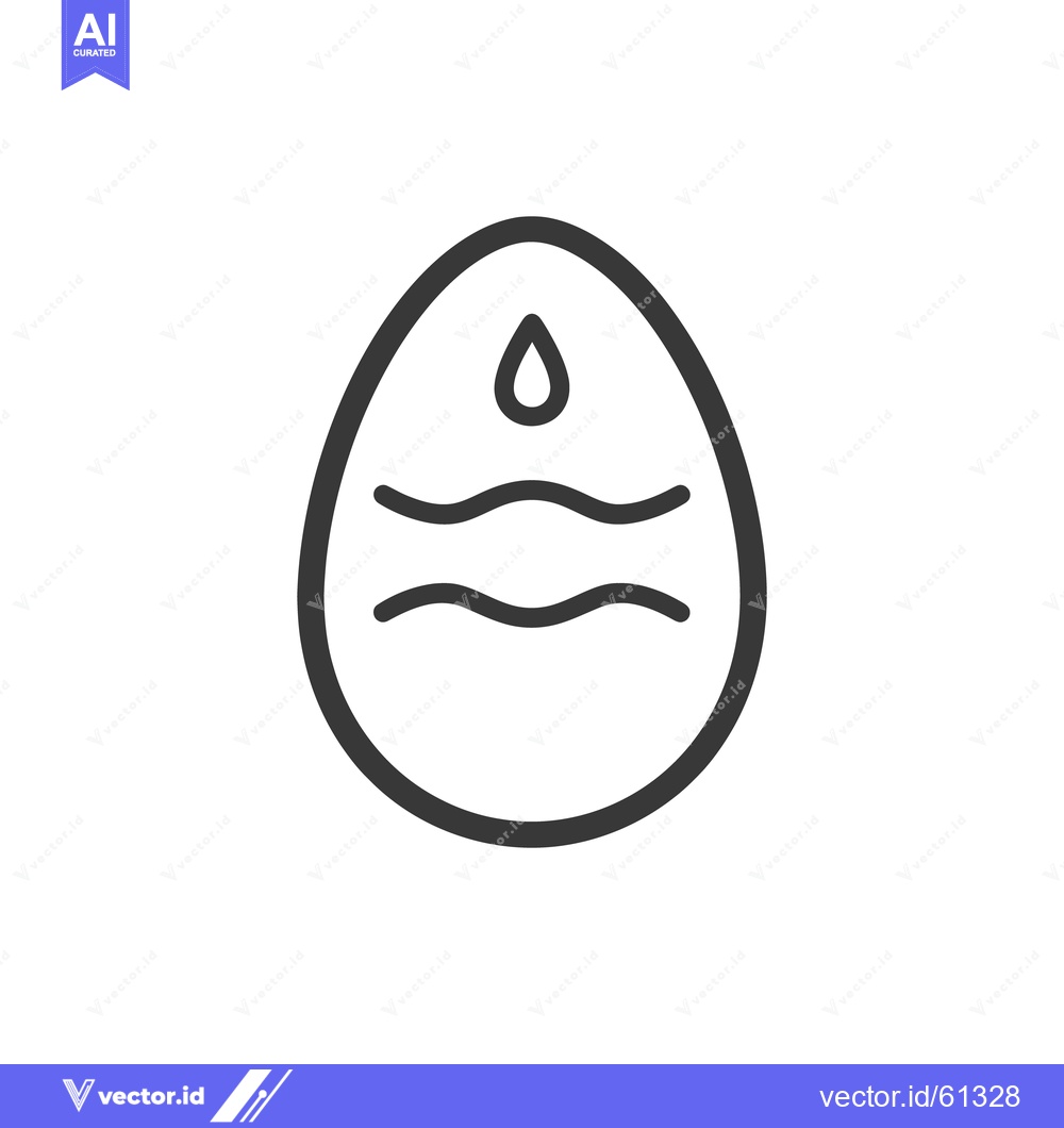 Premium Vector dari An egg shape outline with water droplet and wavy lines