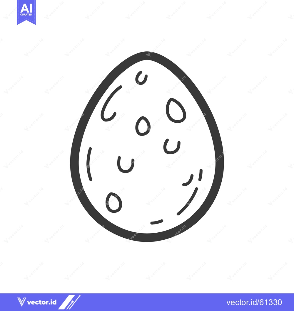 Premium Vector dari A simple black and white cartoon image of an egg shape