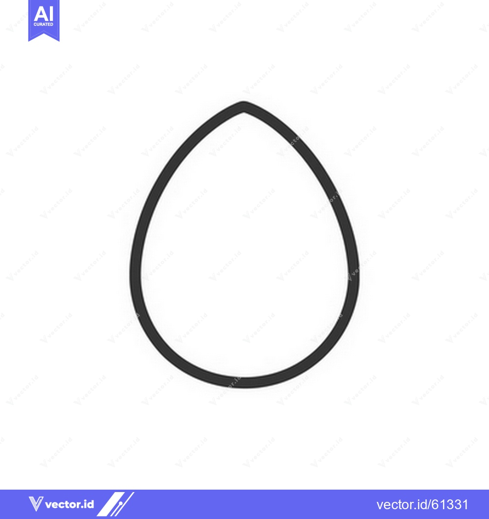 Premium Vector dari A simple outlined teardrop shape drawn with a dark line